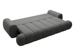 Sofá-cama de 4 lugares em tecido cinza FRIDORA