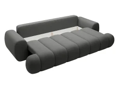 Sofá-cama de 4 lugares em tecido cinza FRIDORA