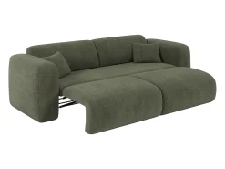 Sofá-cama de 4 lugares em tecido mesclado verde POGNI da Maison Céphy