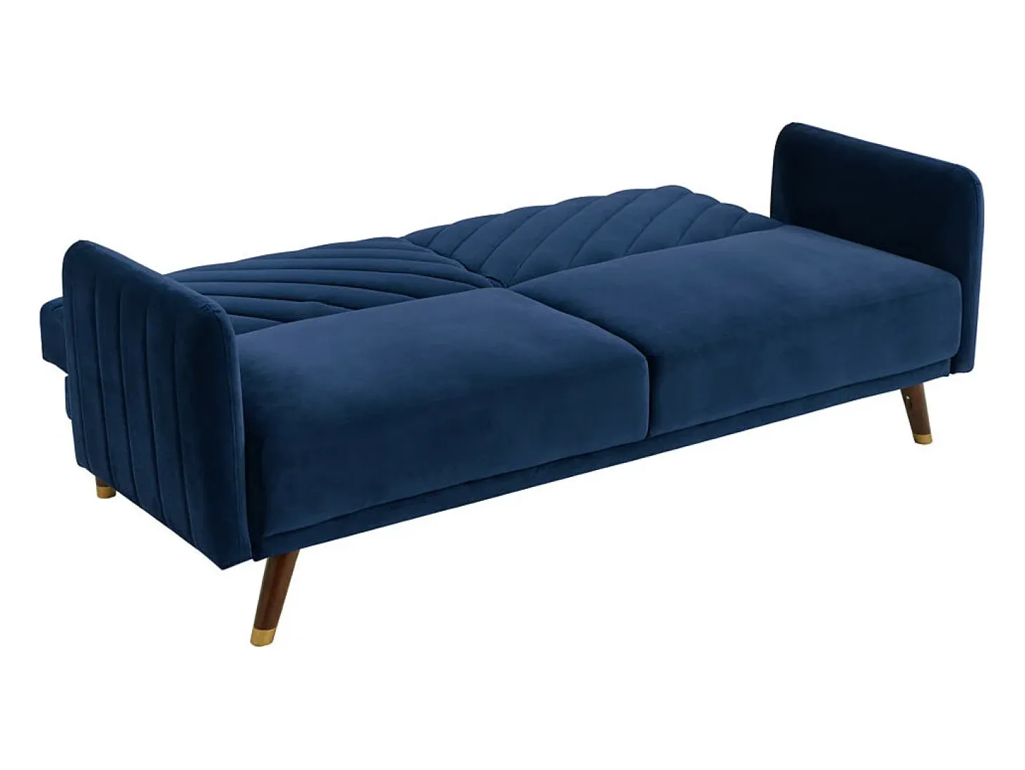 Sofá-cama de 3 lugares em veludo azul JORIS