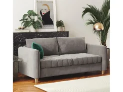 Sofá-cama de 3 lugares Felix cinzento claro