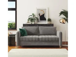 Sofá-cama de 3 lugares Felix cinzento claro