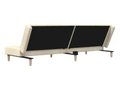 Sofá-cama de 2 lugares tecido cor creme
