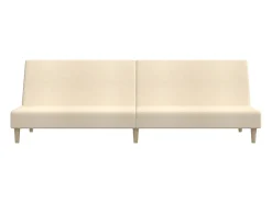 Sofá-cama de 2 lugares tecido cor creme