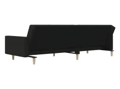 Sofá-cama de 2 lugares tecido preto