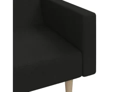 Sofá-cama de 2 lugares tecido preto