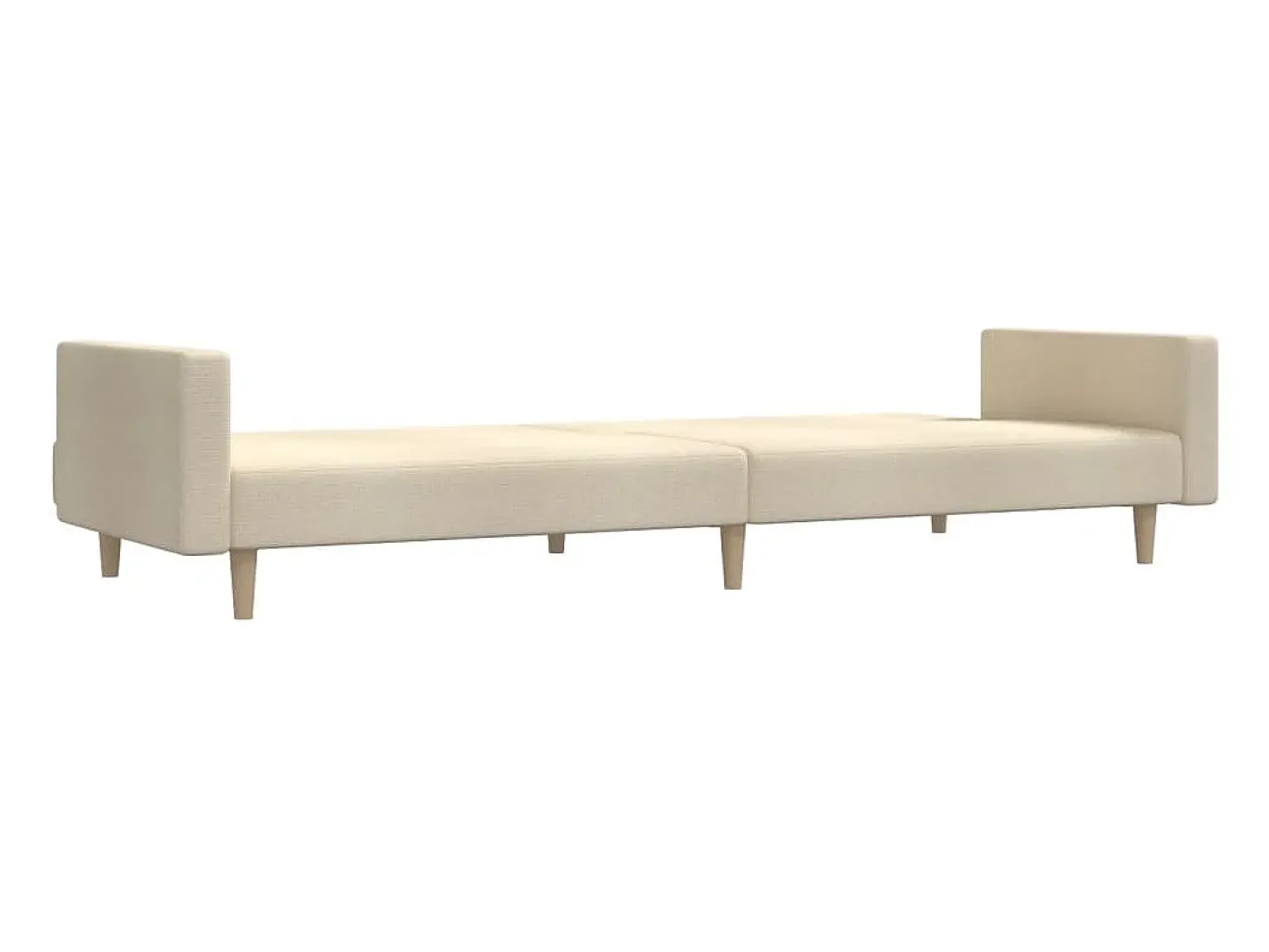 Sofá-cama de 2 lugares tecido cor creme