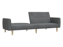 Sofá-cama de 2 lugares tecido cinzento-claro PT615282