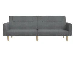 Sofá-cama de 2 lugares tecido cinzento-claro PT615282