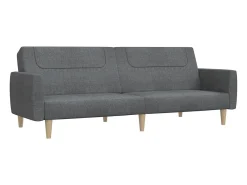 Sofá-cama de 2 lugares tecido cinzento-claro PT615282