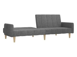 Sofá-cama de 2 lugares tecido cinzento-claro PT939767