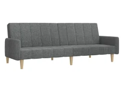 Sofá-cama de 2 lugares tecido cinzento-claro PT939767
