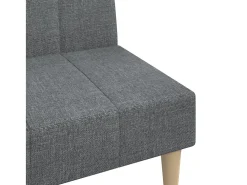 Sofá-cama de 2 lugares tecido cinzento-claro