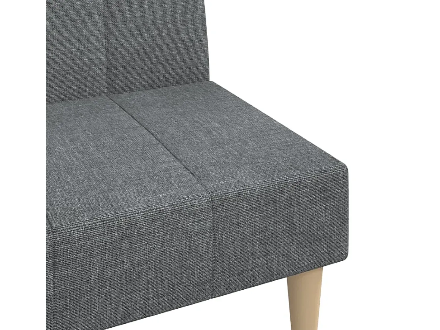 Sofá-cama de 2 lugares tecido cinzento-claro