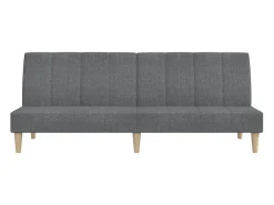 Sofá-cama de 2 lugares tecido cinzento-claro