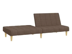 Sofá-cama de 2 lugares tecido cinzento-acastanhado PT589937