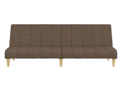 Sofá-cama de 2 lugares tecido cinzento-acastanhado PT589937