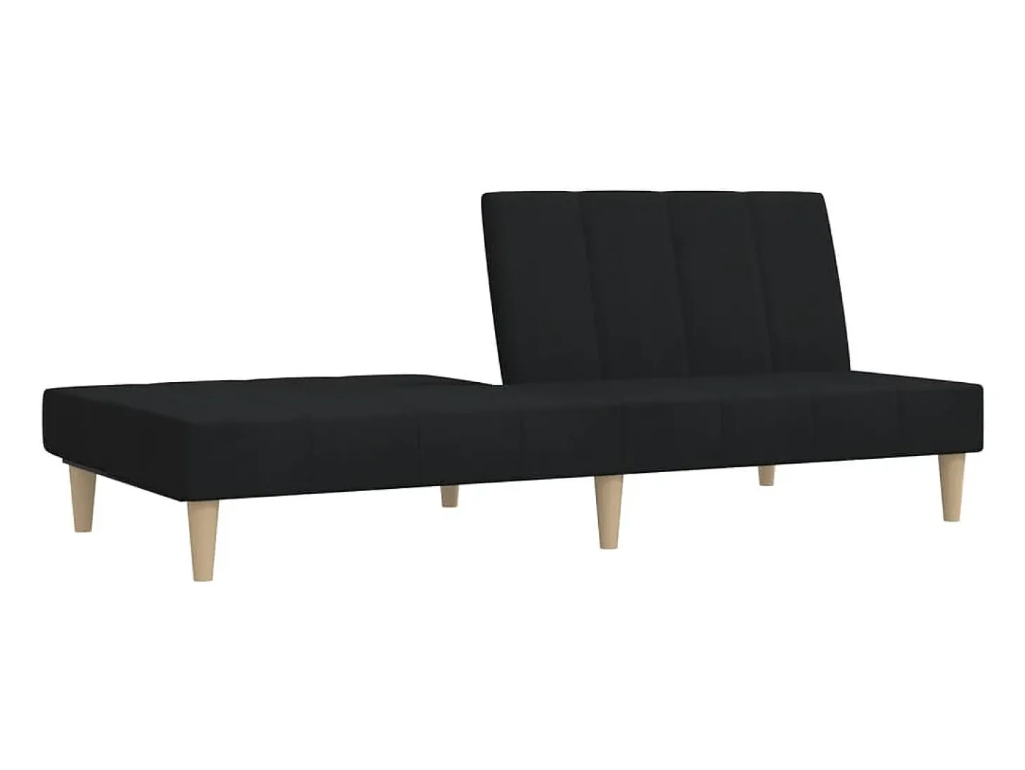 Sofá-cama de 2 lugares tecido preto
