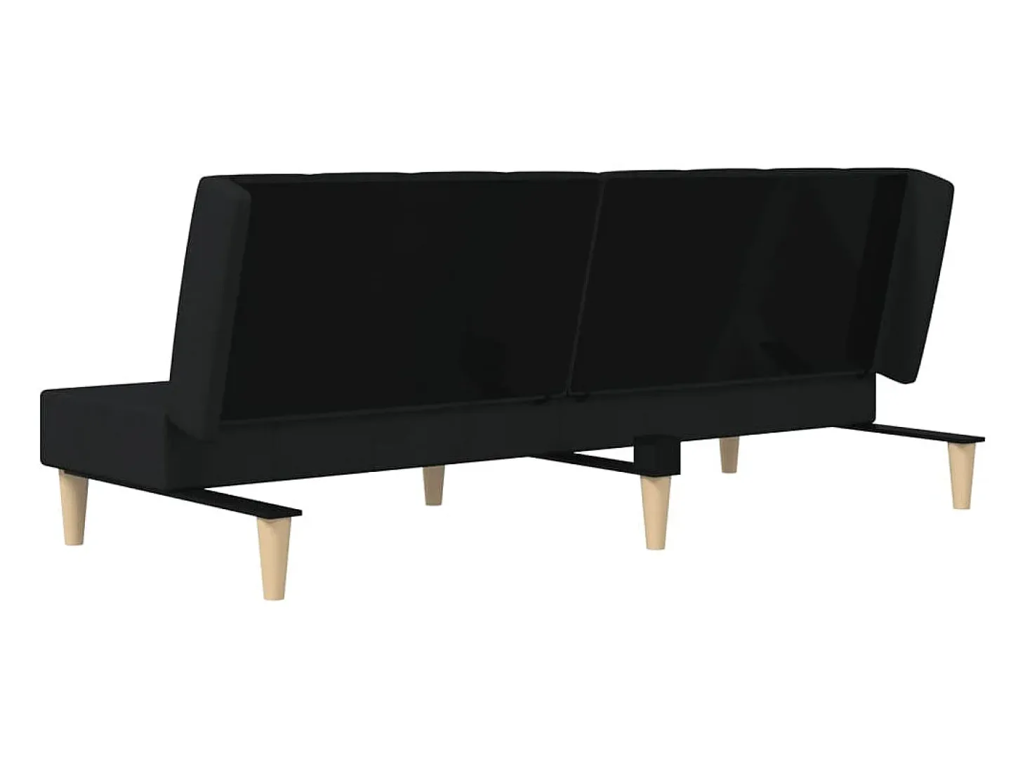 Sofá-cama de 2 lugares tecido preto