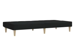 Sofá-cama de 2 lugares tecido preto