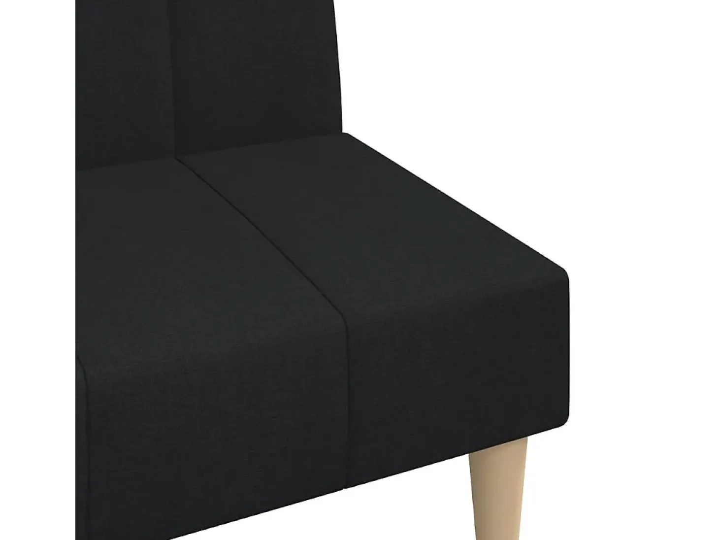 Sofá-cama de 2 lugares tecido preto