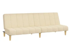 Sofá-cama de 2 lugares tecido cor creme