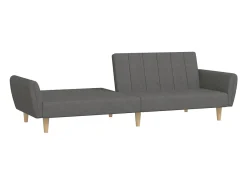 Sofá-cama de 2 lugares tecido cinzento-claro PT120046