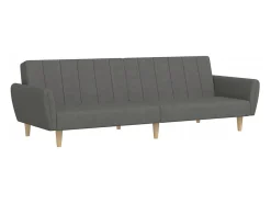 Sofá-cama de 2 lugares tecido cinzento-claro PT120046