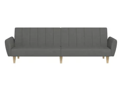 Sofá-cama de 2 lugares tecido cinzento-claro PT120046