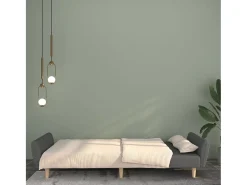 Sofá-cama de 2 lugares tecido cinzento-claro PT120046