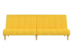 Sofá-cama de 2 lugares tecido amarelo PT517995