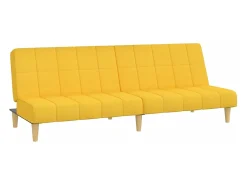 Sofá-cama de 2 lugares tecido amarelo PT517995