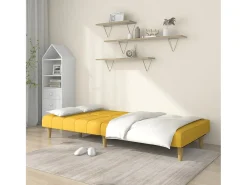Sofá-cama de 2 lugares tecido amarelo PT517995