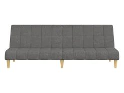 Sofá-cama de 2 lugares tecido cinzento-claro PT627247