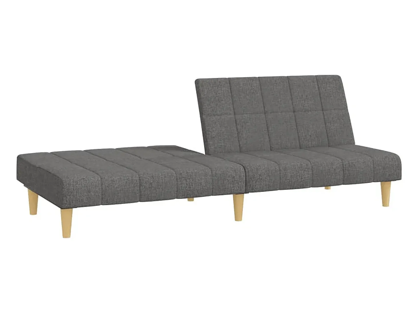Sofá-cama de 2 lugares tecido cinzento-claro PT627247