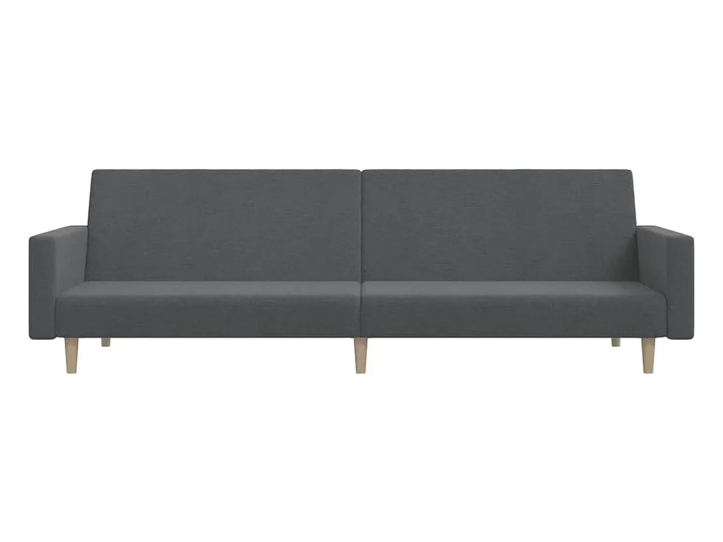 Sofá-cama de 2 lugares tecido cinzento-claro