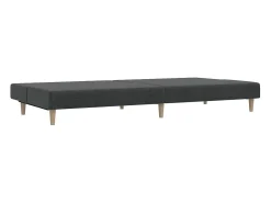Sofá-cama de 2 lugares tecido cinzento-escuro