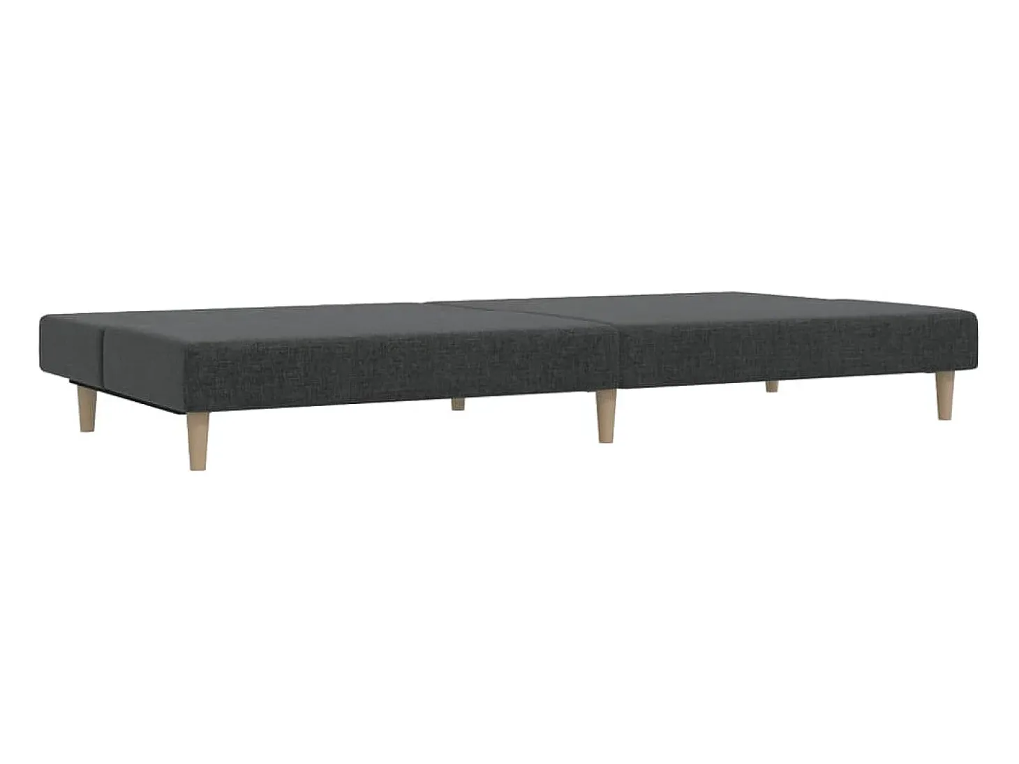 Sofá-cama de 2 lugares tecido cinzento-escuro