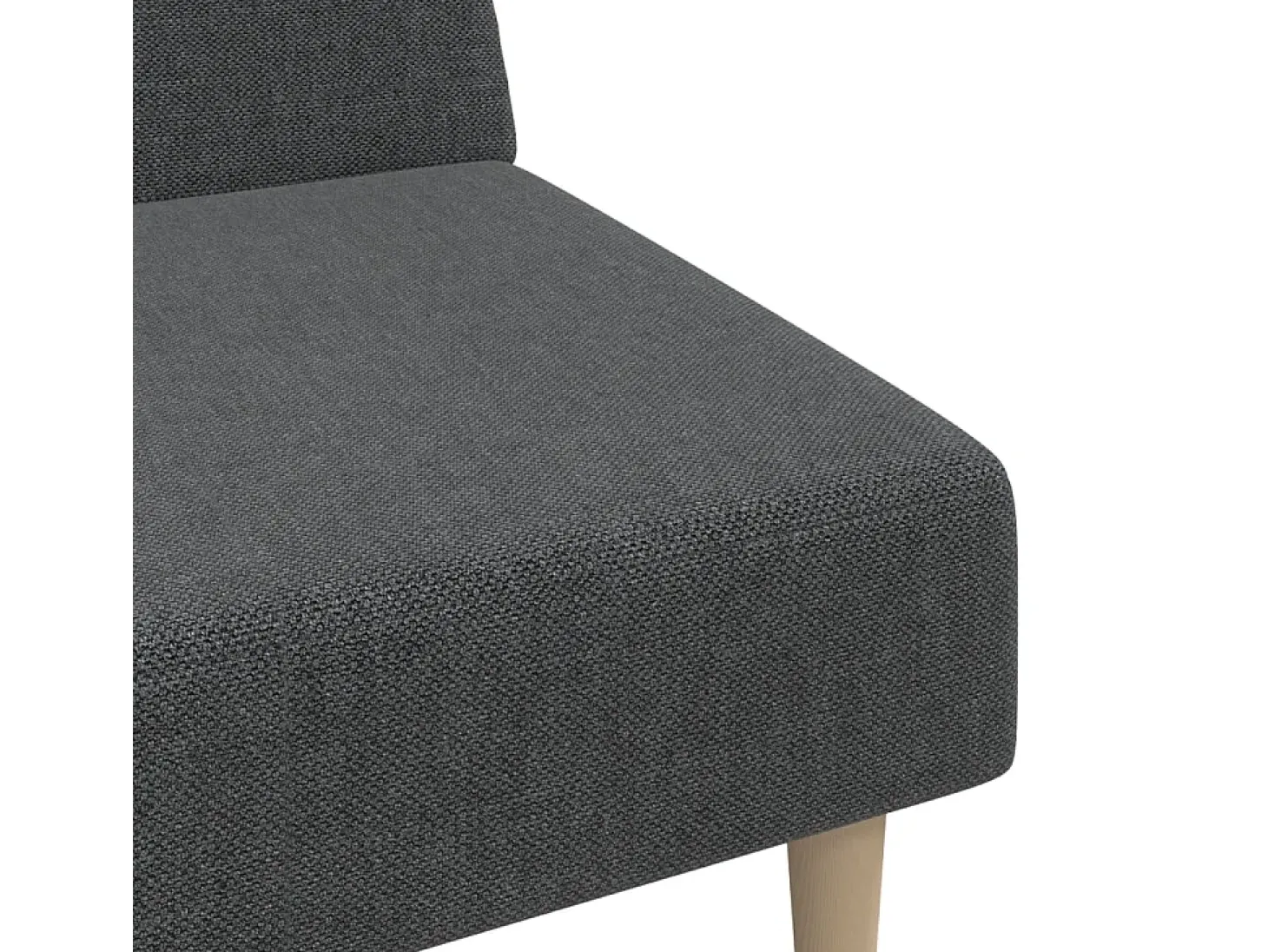 Sofá-cama de 2 lugares tecido cinzento-escuro