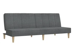 Sofá-cama de 2 lugares tecido cinzento-claro PT294565