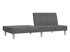 Sofá-cama de 2 lugares tecido cinzento-claro PT294565