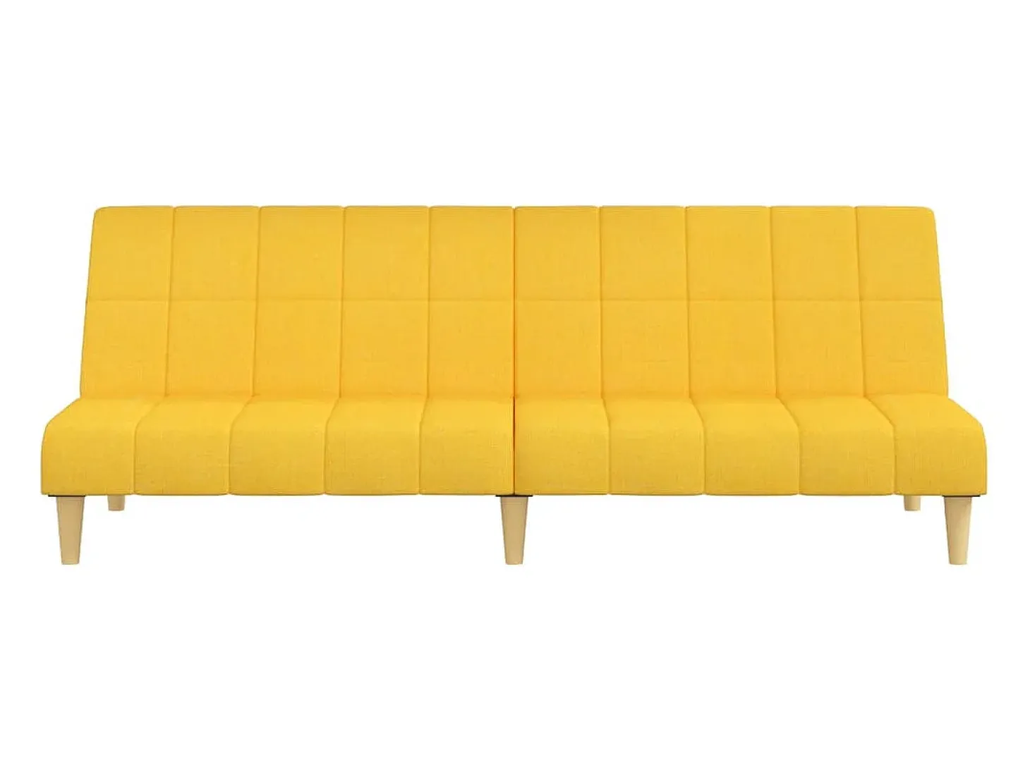 Sofá-cama de 2 lugares tecido amarelo