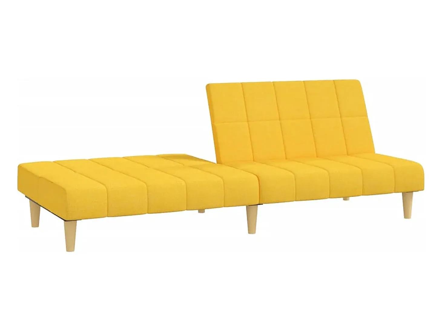 Sofá-cama de 2 lugares tecido amarelo
