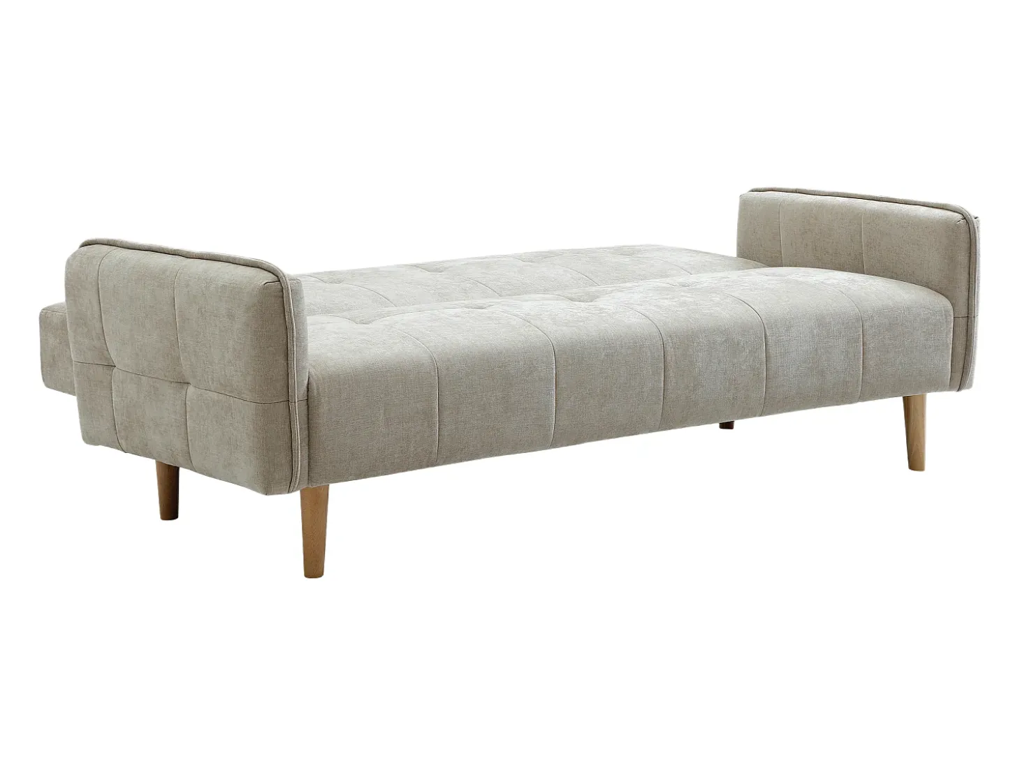 Sofá-cama de 3 lugares tipo clic-clac em tecido bege SONIATA
