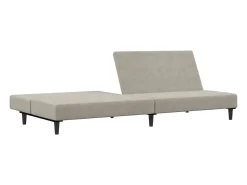 Sofá-cama de 2 lugares veludo cinzento-claro PT857627