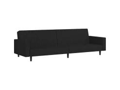 Sofá-cama de 2 lugares veludo preto PT479308