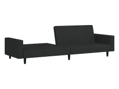 Sofá-cama de 2 lugares veludo preto PT479308
