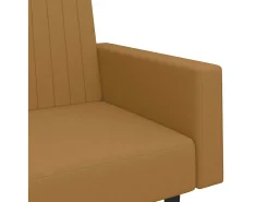 Sofá-cama de 2 lugares veludo castanho