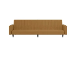 Sofá-cama de 2 lugares veludo castanho