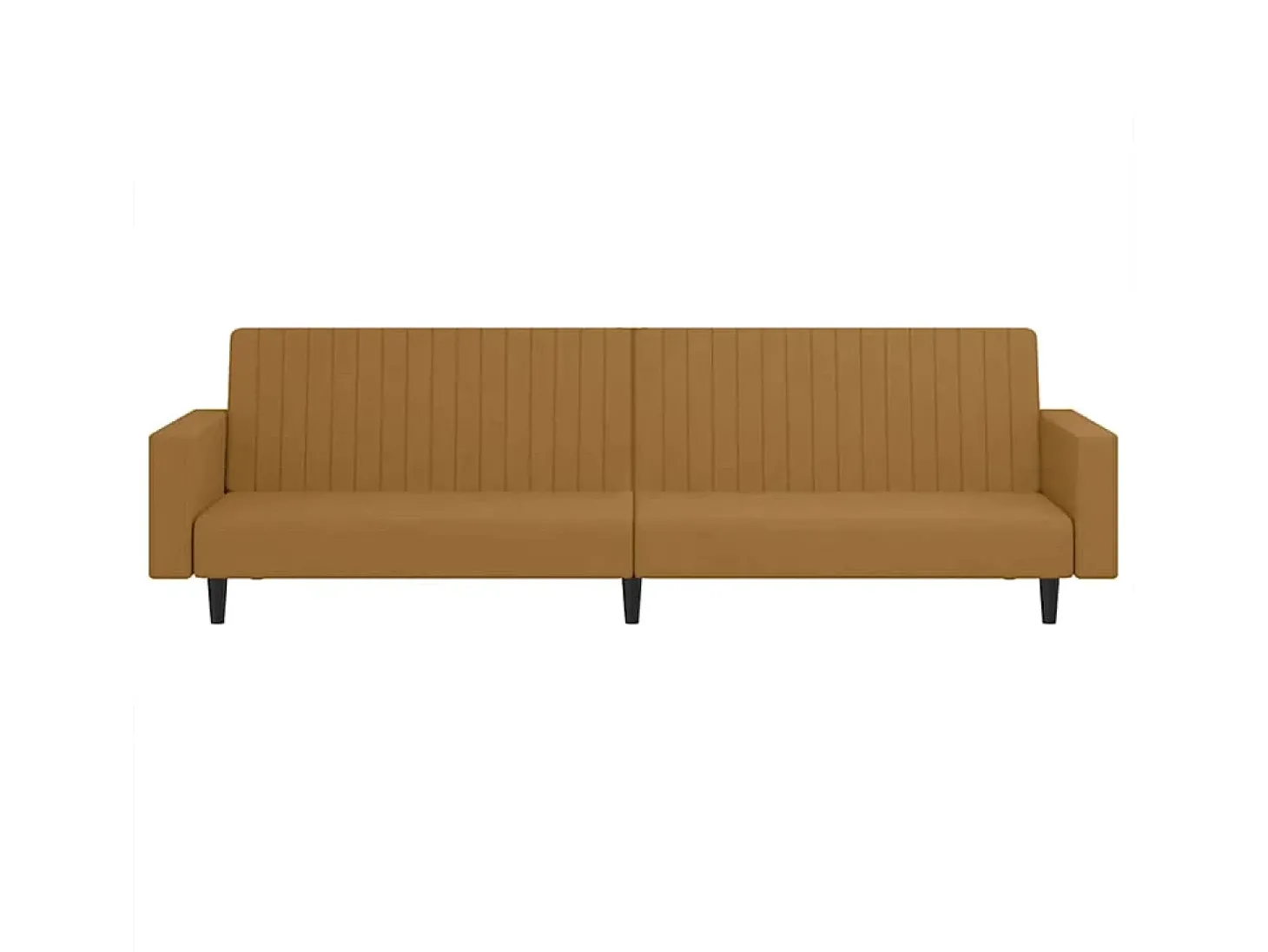 Sofá-cama de 2 lugares veludo castanho